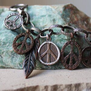 Lucky Brand Peace Charm Bracelet